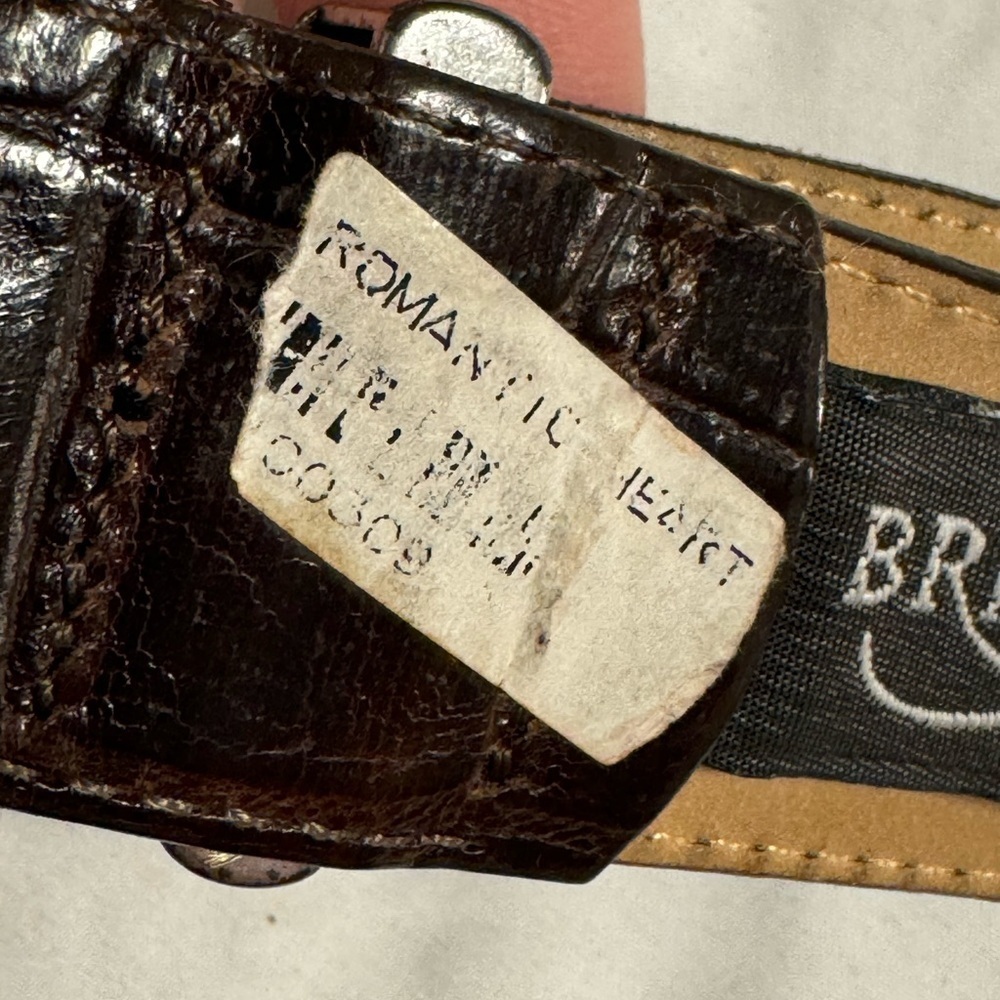 Brighton Romantic Heart Vintage 42409 Women’s Belt Brown Croc Leather 1995 VTG - Picture 10 of 13